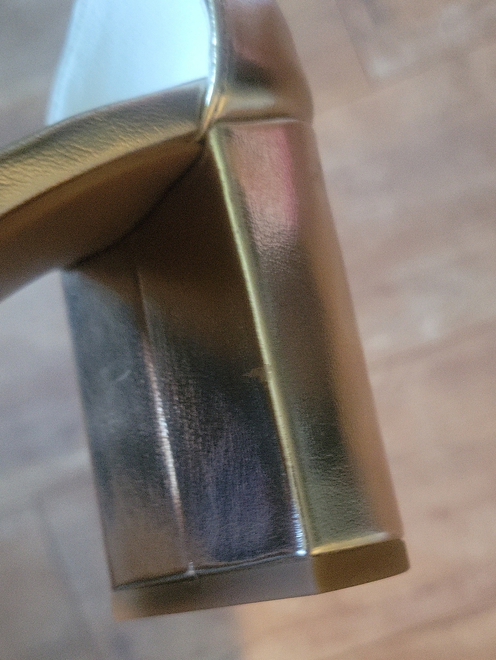bp Metallic Gold Ankle-Strap Block Heels - Picture 7 of 9